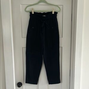 Black Paper Bag Pants Casual Wear